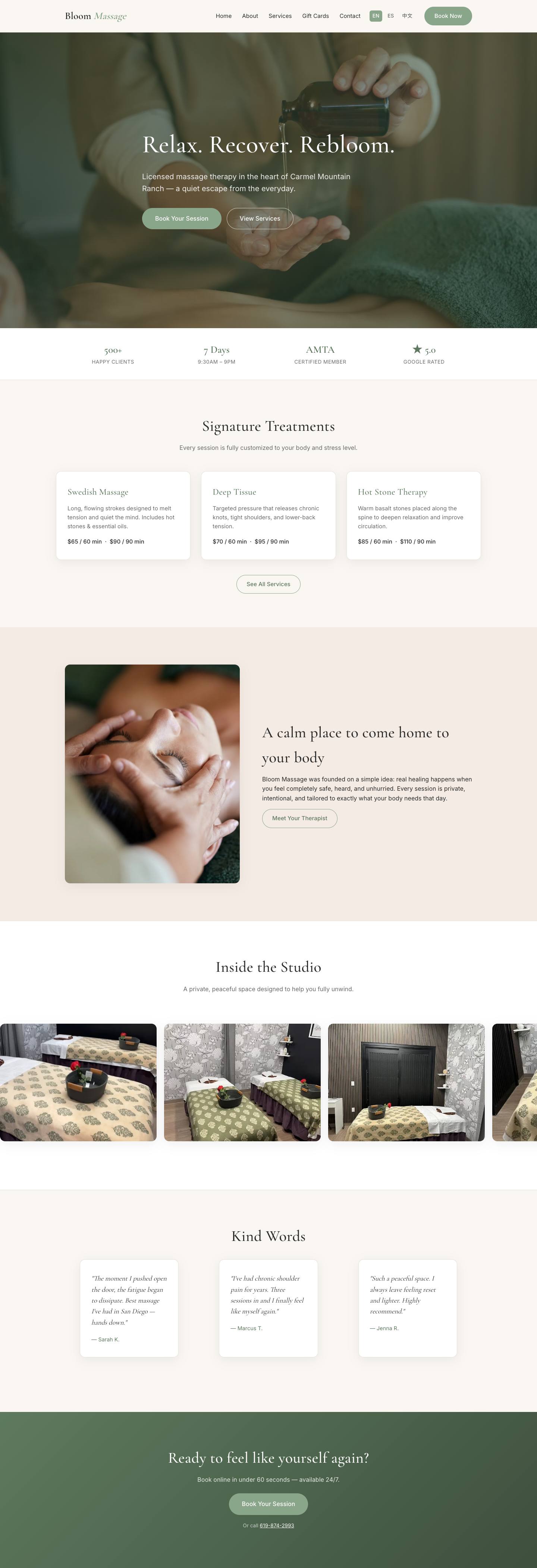 bloom-massage.com desktop preview